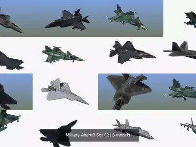 Military Aircraft Set 02 3D Model Collection