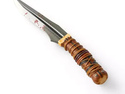 Fantasy Tribal Combat Knife Low-poly 3D model