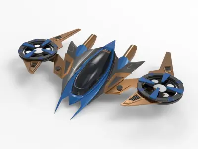 Spaceships Concept Low-poly 3D model