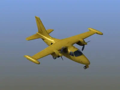 Mitsubishi MU-2 Low-poly 3D model