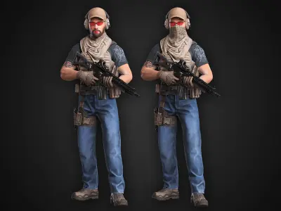 Spec Ops Soldier Low-poly 3D model
