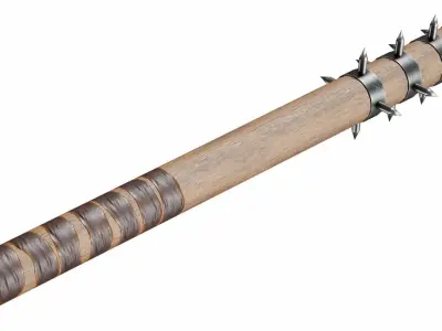 Club with spikes Low-poly 3D model