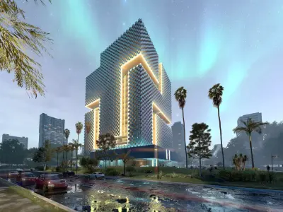 Tower in a city FULL Residential building Revit Lumion 3D model