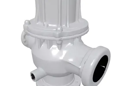 Industrial Flow Control Valve Low-poly 3D model