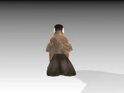 White Eared Bulbul Low-poly 3D model