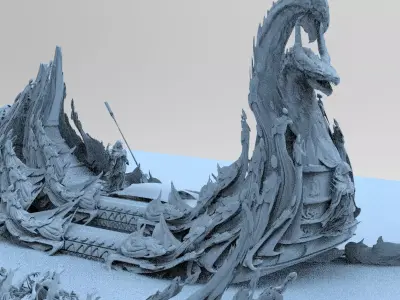 Kharon the Ferryman boat Kitbash 1 3D model