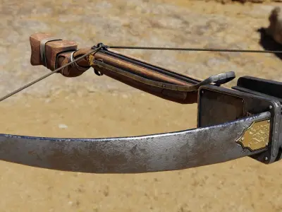 Crossbow bow and arrow Free low-poly 3D model