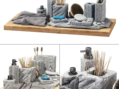 Batroom decor stone soap n3 3D model
