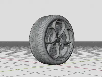 Alfa Romeo Giulia Quadrifoglio 2016 Wheel 3D Model 3D model