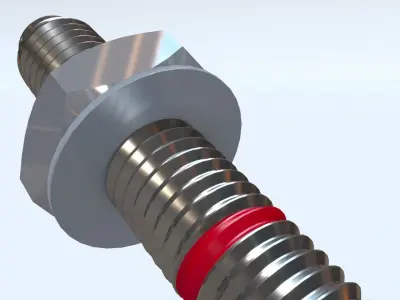 HILTI M17 Bolt with Nut and Washer 3D model