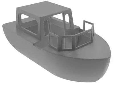 Tourist Boat Low-poly 3D model