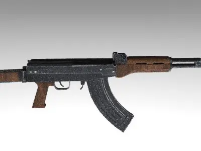 Low Poly Assault Rifle  BD-08 Ready to Use for  Game Low-poly 3D model