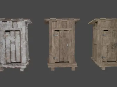 Wooden Outhouse Free low-poly 3D model