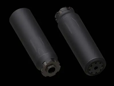 Suppressor Pack PBR Low Poly Low-poly 3D model