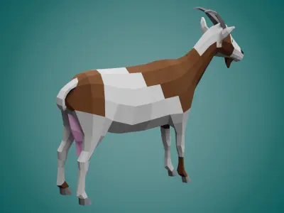 Stylized GOAT Low-poly 3D model