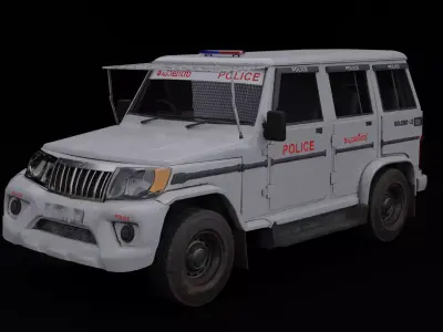 KERALA POLICE BOLERO JEEP Low-poly 3D model