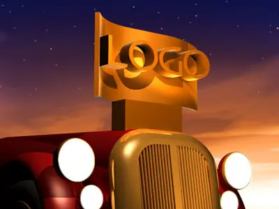 Logo scene with old car nose 3D model