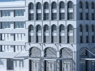 Commercial Building Facade 12 3D model