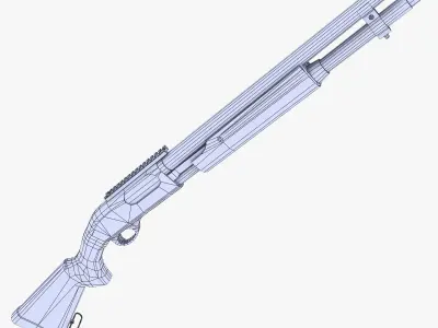 12GA Pump Action Shotgun 2 Low-poly 3D model