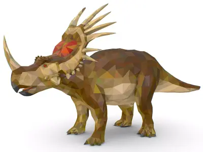 Dinosaur Styraco Lowpoly Art Style Animal Low-poly 3D model