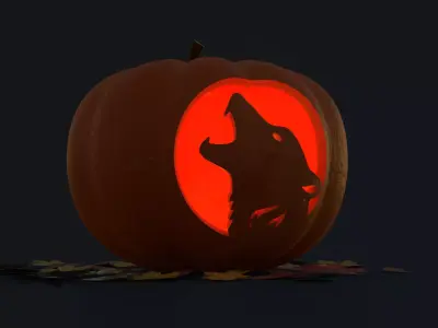 Halloween Pumpkin 2025 - Wolf Free 3D model