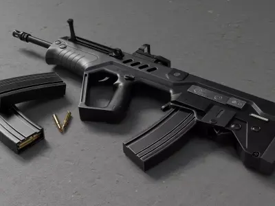 TAR-21 or Fort-221 Low-poly 3D model