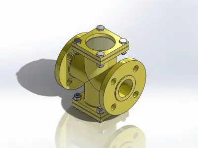DN40 DOUBLE WINDOW SIGHT GLASS VALVE 3D model