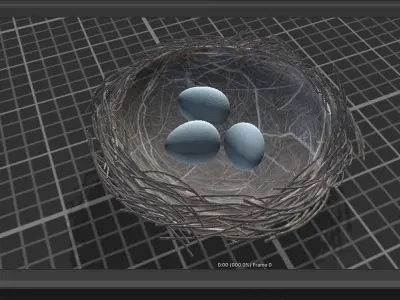 Bird Nest 3D Unity Low-poly 3D model