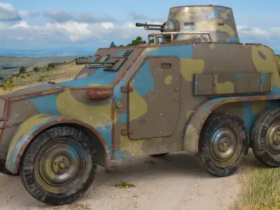 OA vz 30 Armoured Car Czechoslovak Vray 3D model