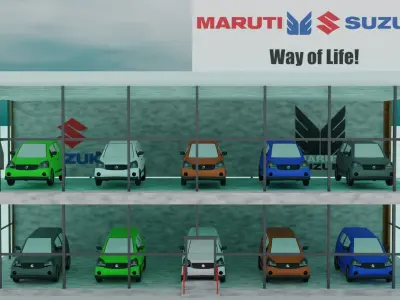 MARUTI SUZUKI CAR SHOWROOM AUTO K10 Free low-poly 3D model