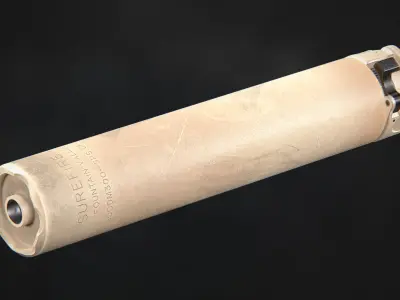 Surefire SOCOM300 SPS Suppressor Low-poly 3D model