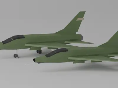 Cartoon F-100 Super Sabre 3D model