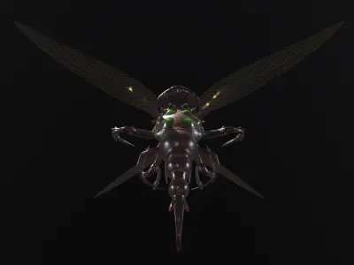 Flying insect Low-poly 3D model