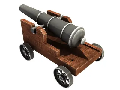 OLD MEDIEVAL CANNON MORTAR 3D Low-poly 3D model