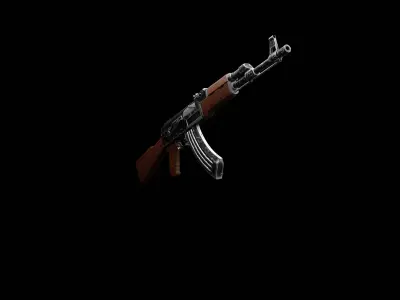 Game READY AK-47 Assault riffle with textures Low-poly 3D model