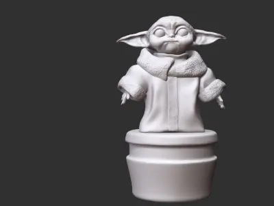 Grogu- 3D print star wars yoda figurine Free 3D print model