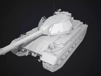 Super Conqueror British Heavy Tank  Low-poly 3D model