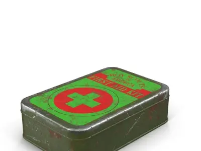 First aids kit Low-poly 3D model