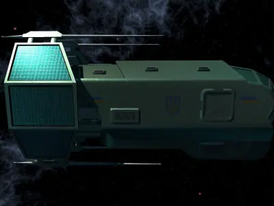 Spaceship Patriot Type 2 Green Low-poly 3D model