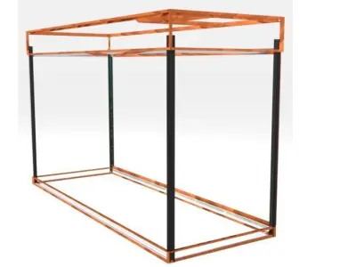 aquarium glass case with grass in it Low-poly 3D model