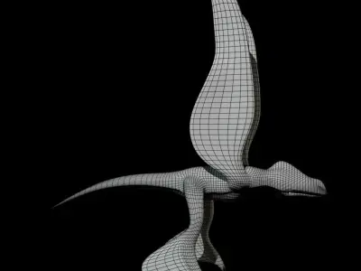 Low-poly MicroRaptor flying dinosaur Low-poly 3D model