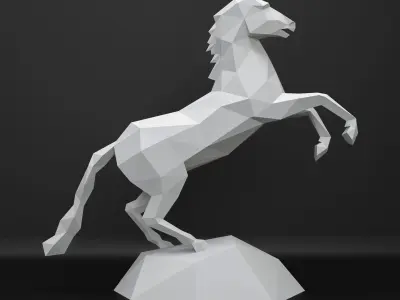 horse  polygonal lowpoly Low-poly 3D model  sculpture 3D model