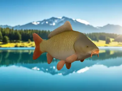 Realistic Carp Freshwater Fish Low-poly 3D model