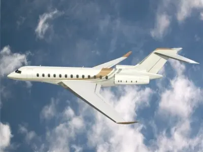 Bombardier global 8000 luxury jet Low-poly 3D model