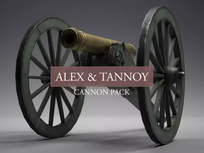 1835 Field Cannon Pack 3D model