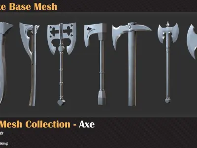 50 Axe Base Mesh - VOL 02 3D model