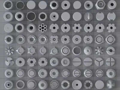 Hard Surface Kitbash Part 02 - Subdiv Ready Free 3D model