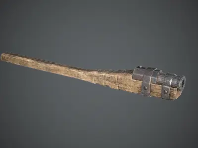 Hand Cannon Medieval Low-poly 3D model