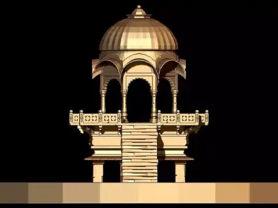 old hindu temple 3D model