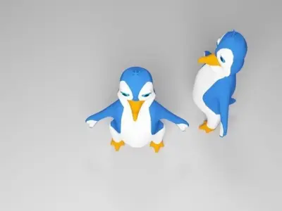 Child penguin Low-poly 3D model